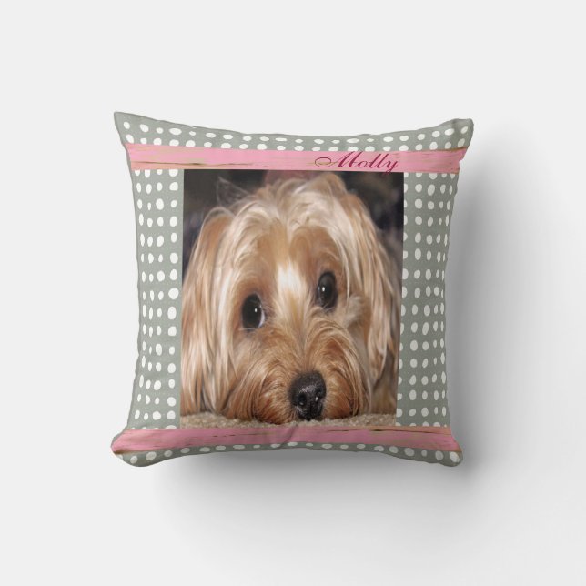 Dog Custom Photo Throw Pillow (Front)