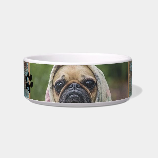Dog Custom Photo Wood  Bowl (Left)