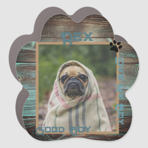 Dog Custom Photo Wood Car Magnet