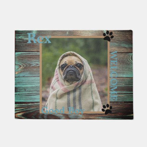 Dog Custom Photo Wood   Doormat