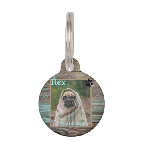 Dog Custom Photo Wood   Pet ID Tag