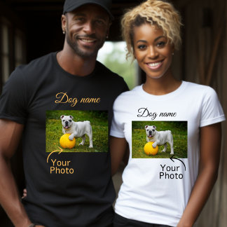 Dog Customize Name, Your Own Dog Name and Photo T-Shirt