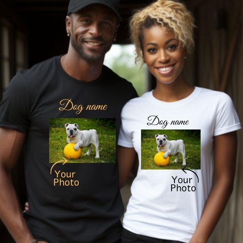 Dog Customize Name Your Own Dog Name and Photo T_Shirt