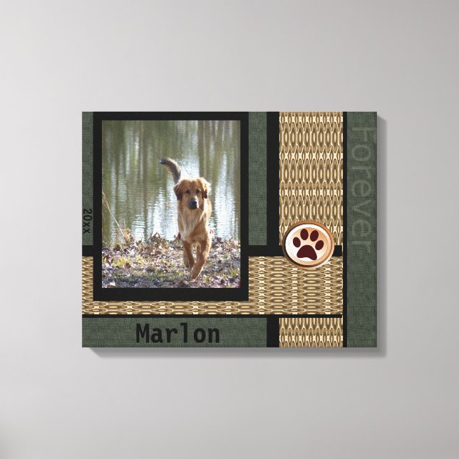 Dog Customize Photo Canvas Print (Front)