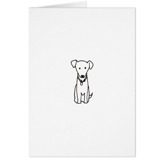 Dog - cute fun line drawing art logo design simple cards (Front)