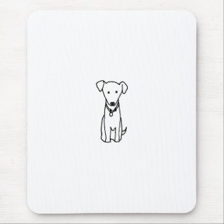 Dog - cute fun line drawing art logo design simple mouse pad