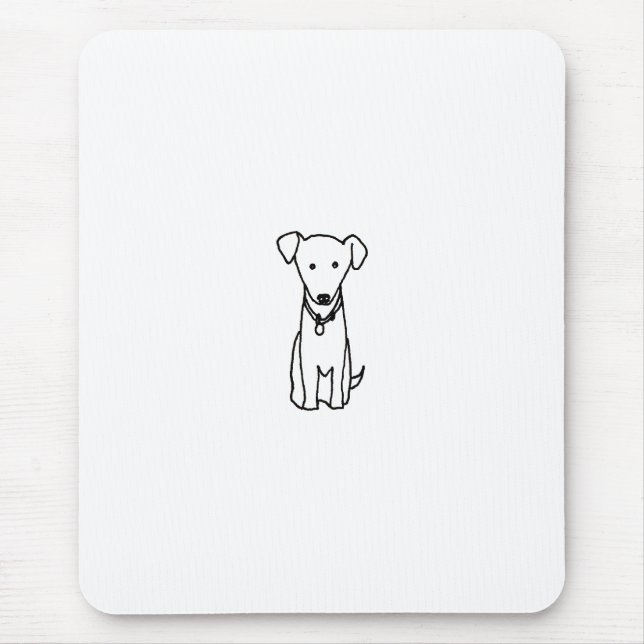 Dog - cute fun line drawing art logo design simple mouse pad (Front)