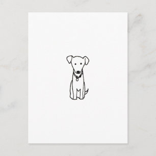 Dog - cute fun line drawing art logo design simple postcard