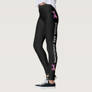 Dog - Cute Pet Pop Art, Pink Abstract Animal Leggings
