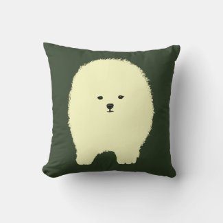 Dog, Cute Pomeranian, Fluffy Pet drawing Cushion