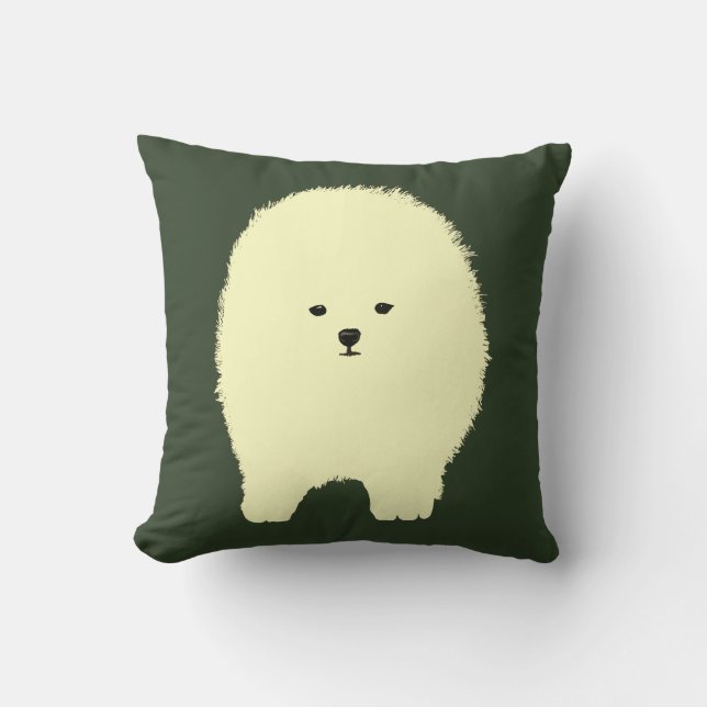 Dog, Cute Pomeranian, Fluffy Pet drawing Cushion (Front)