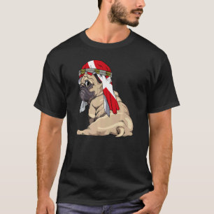 Dog Cute Pug Retro Denmark Flag Pride T-Shirt