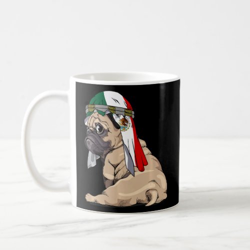 Dog  Cute Pug Retro Mexico Flag Pride  Coffee Mug