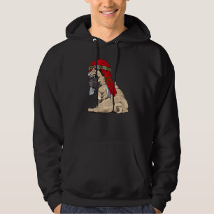Dog Cute Pug Retro Morocco Flag Pride Hoodie