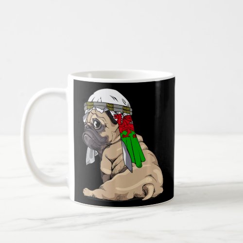Dog  Cute Pug Retro Wales Flag Pride  Coffee Mug