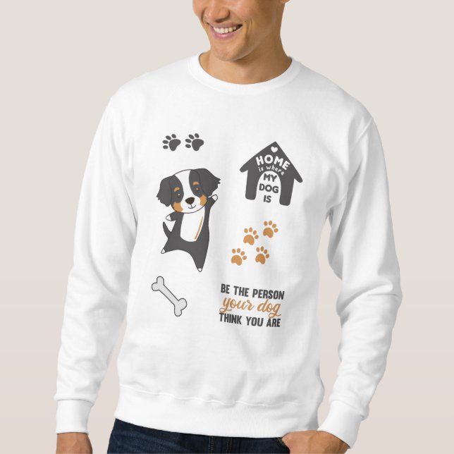 Dog Cute Sticker Set Bernese Mountain Sweatshirt (Front)