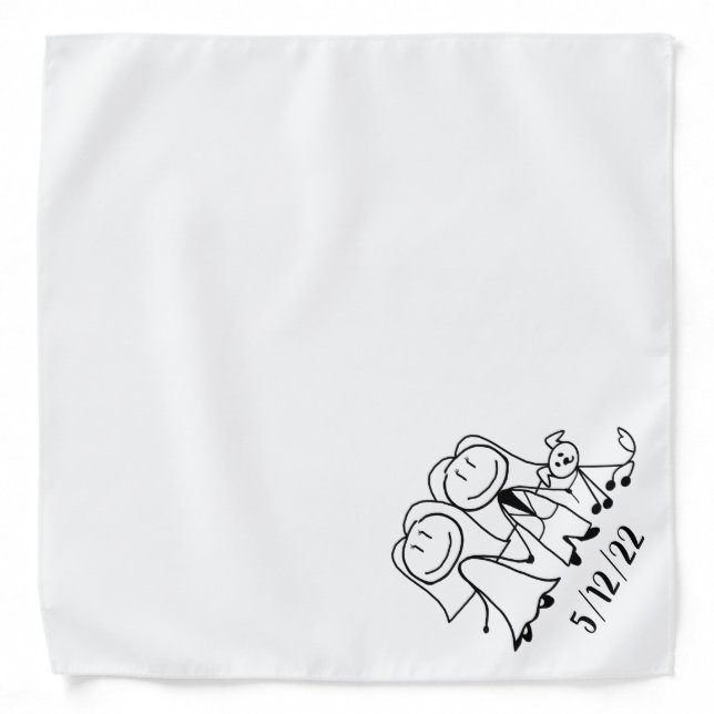 Dog Cute Wedding Brides Ring Bearer  Bandana (Front)