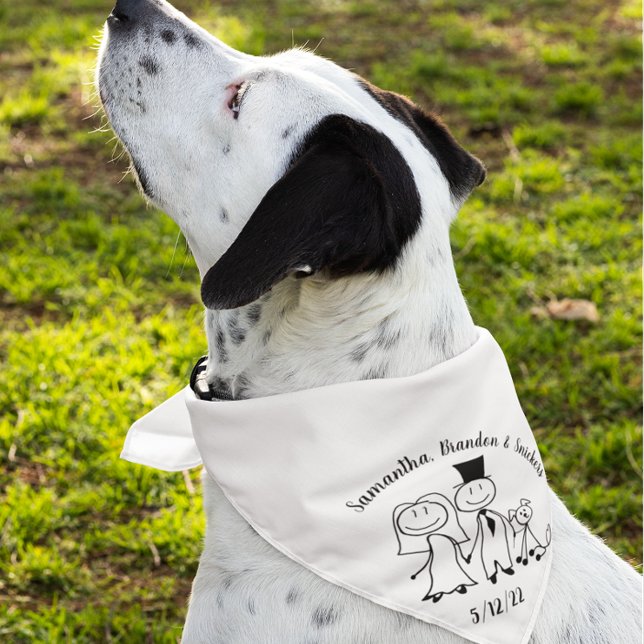 Dog Cute Wedding Couple Personalized Names Bandana (Creator Uploaded)
