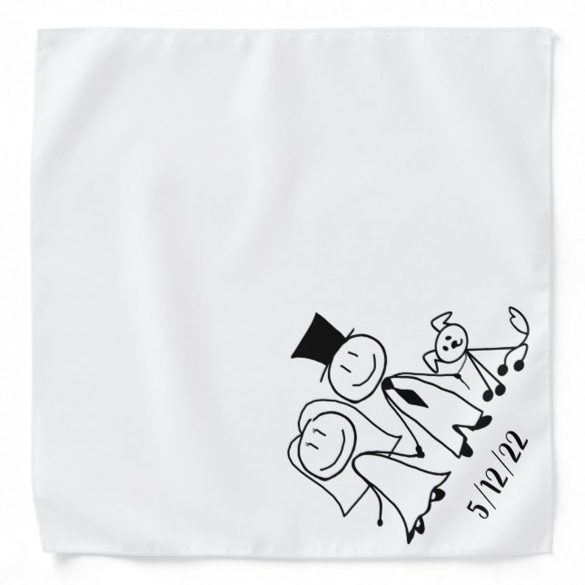Dog Cute Wedding Couple Ring Bearer  Bandana (Front)
