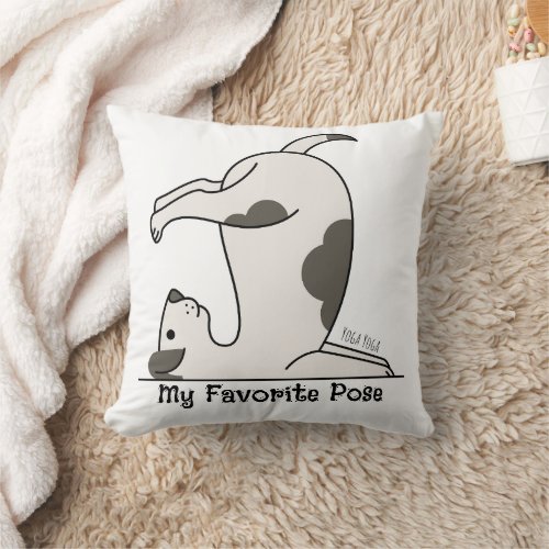 Dog _ Cute Yoga Dog For Dog Lover Yoga Lover Throw Pillow