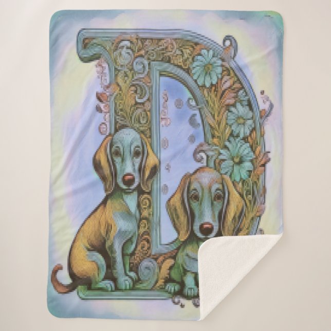 Dog D Alfabet  Sherpa Blanket (Front)