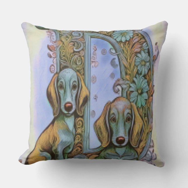 Dog D Alfabet  Throw Pillow (Front)