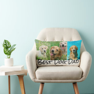 Dog Dad 3 Photo Collage Lumbar Pillow