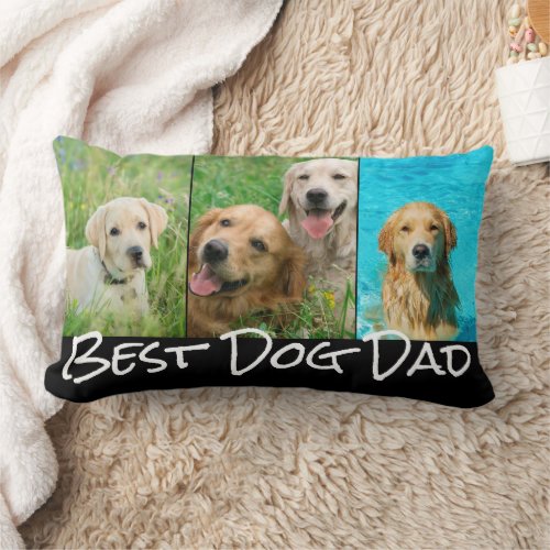 Dog Dad 3 Photo Collage  Lumbar Pillow