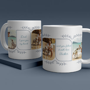 Dog Dad 3 Vertical Photo Loving Words Botanical Coffee Mug