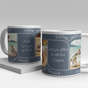 Dog Dad 3 Vertical Photo Loving Words Personalized Giant Coffee Mug