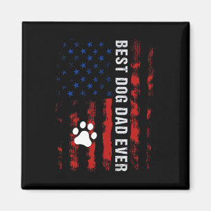 Dog Dad American Flag Fathers Day For Best Dog Dad Magnet