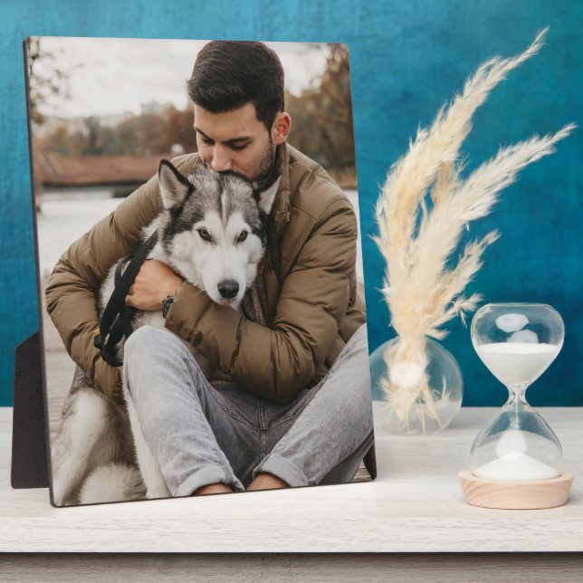 Dog Dad And Pet Photo Keepsake Plaque (Side)