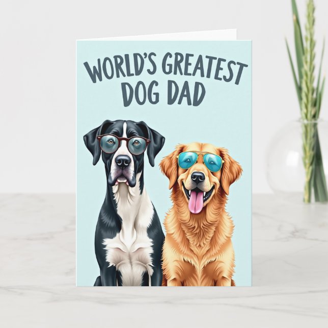 Dog Dad Art Fathers Day Card (Front)