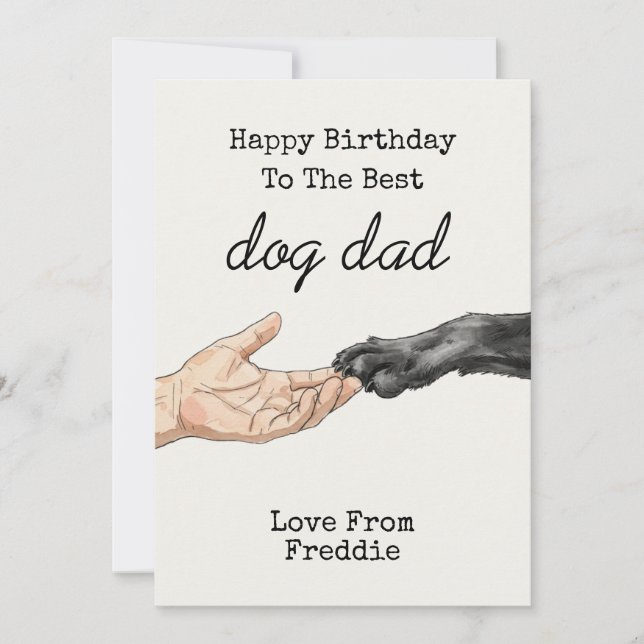 Dog Dad Birthday | Custom Birthday from Dog Invitation (Front)