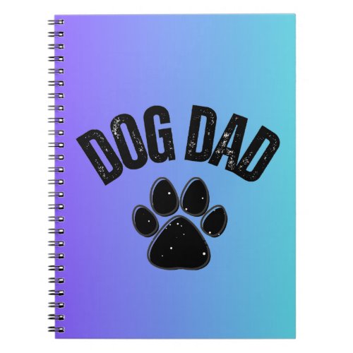 Dog Dad Black and White GrungeDistressed Notebook