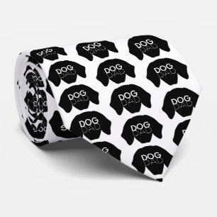 Dog Dad Black Dog Face Father's Day Neck Tie