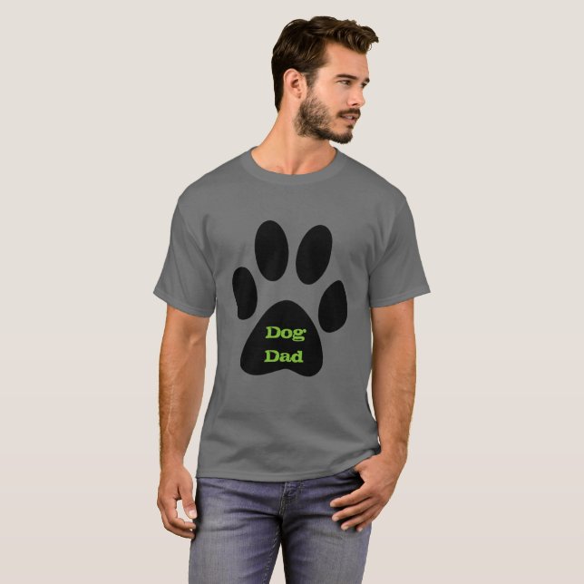 Dog Dad Black Mens T-Shirt (Front Full)