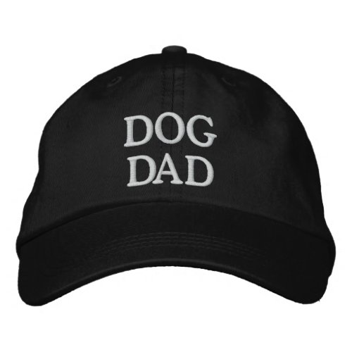Dog Dad black  white custom simple elegant Embroidered Baseball Cap