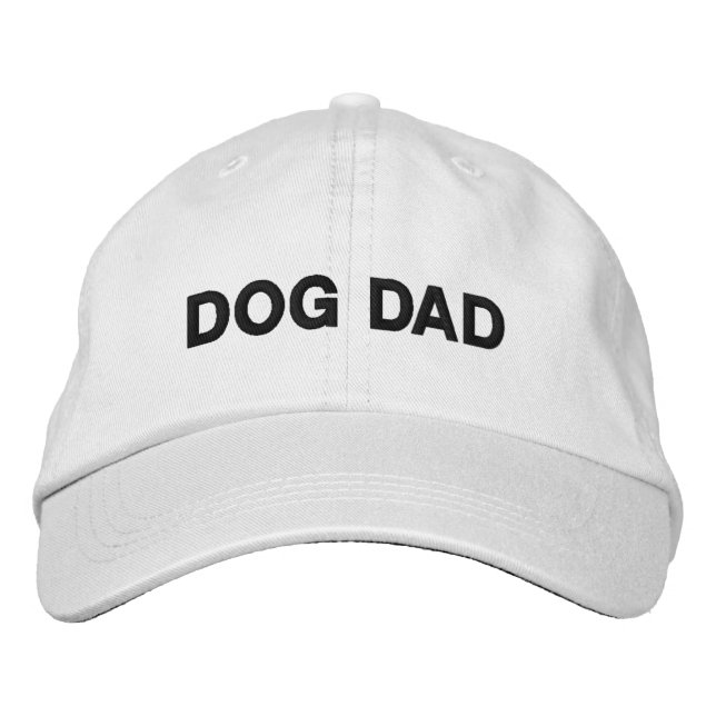 Dog Dad blue white custom text minimalist modern  Embroidered Baseball Cap (Front)