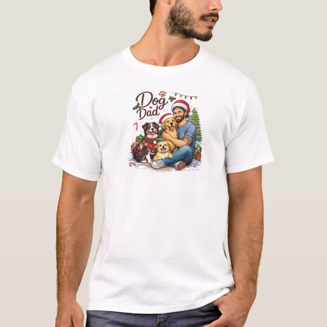 Dog Dad Christmas Magic T-Shirt – Funny Holiday Do (Front)