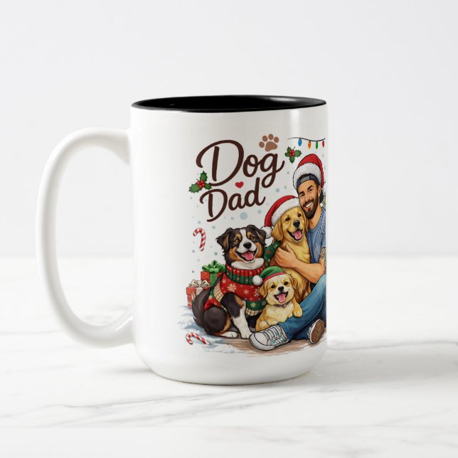 Dog Dad Christmas Squad Mug – Funny Holiday Coffee (Left)