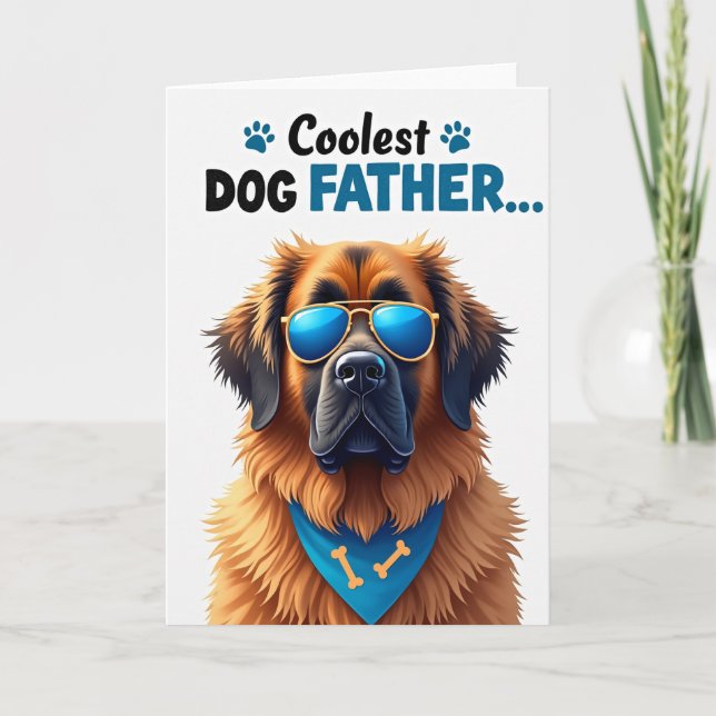 Dog Dad Cool Portrait Card (Front)
