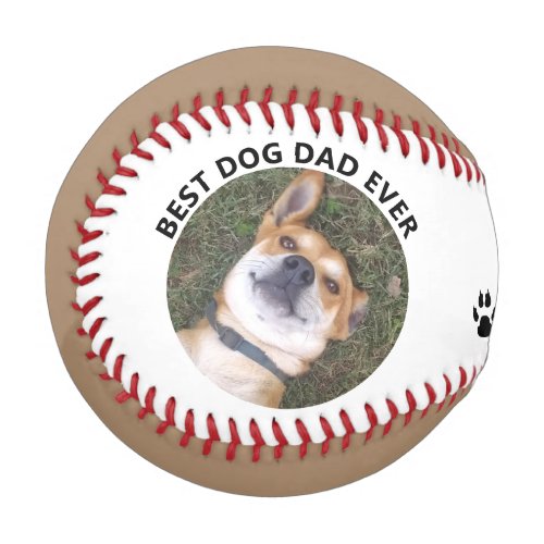 Dog Dad Custom Pet Photo Baseball