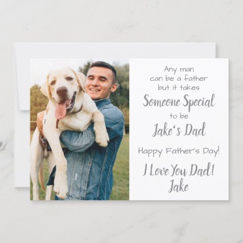 Dog Dad Custom Pet Photo Fathers Day Holiday Card