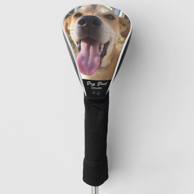 Dog Dad Custom Pet Photo Fathers Day Personalized Golf Head Cover (Front)