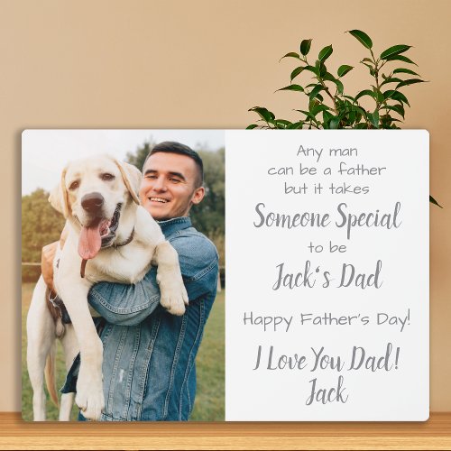 Dog Dad Custom Pet Photo Fathers Day Plaque