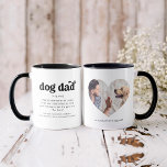 Dog Dad Custom Photo and Text Mug<br><div class="desc">Modern Dog Dad Custom Photo and Text design. Featuring a retro modern design and fun definition of a ' dog dad '. Easily customize last line of text (underneath definition) and add your photo to a heart shaped frame on the other side . Give as a gift for your favorite...</div>