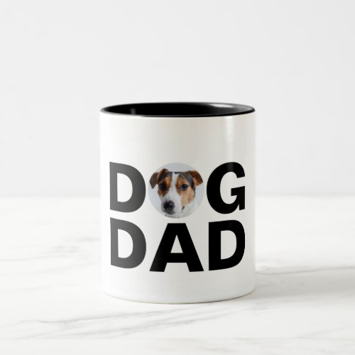 Dog Dad Custom Photo Dad Gift Two_Tone Coffee Mug