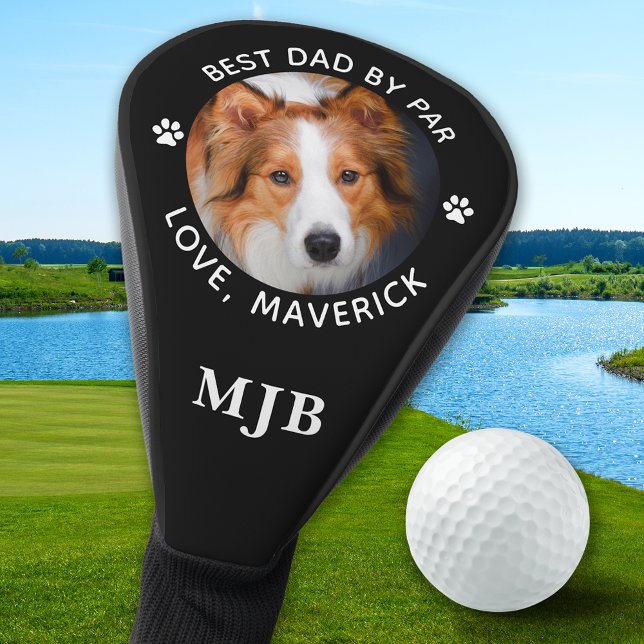 Dog Dad Custom Photo Modern Personalized Monogram Golf Head Cover (Creator Uploaded)