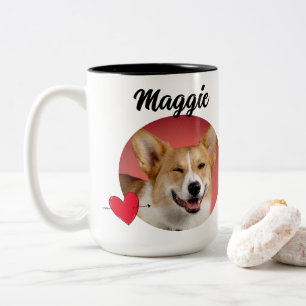 Dog Dad custom photo/name & funny dog quote Two-Tone Coffee Mug